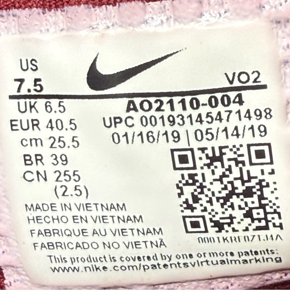 Nike Air Max 720 Saturn Black Team Red Thunder Gray Leather Sneakers Size 7.5 - Picture 16 of 16